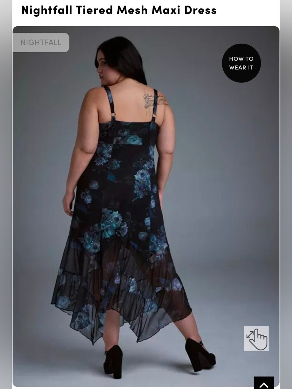 Torrid Nightfall Tiered Mesh Maxi Dress NWOT - Picture 2 of 6